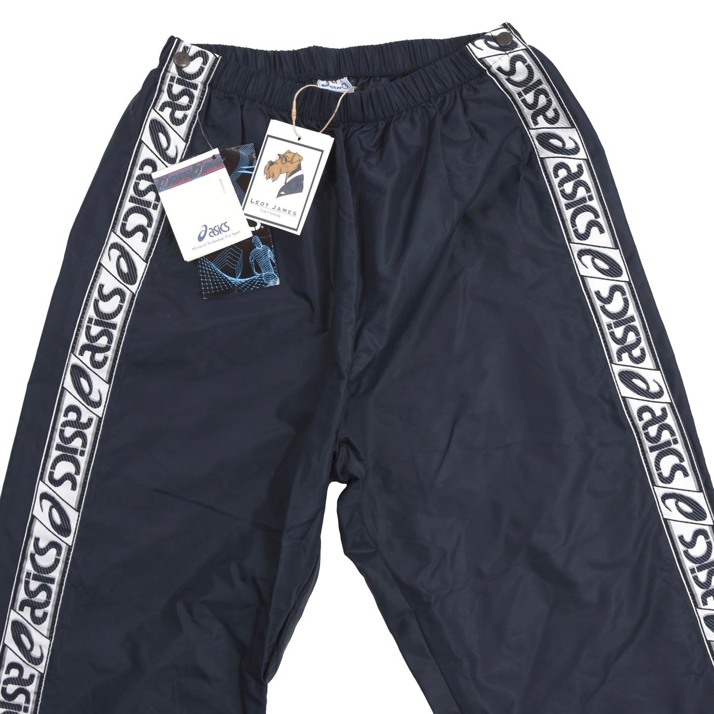 NOS Asics Nylon Warm Up Pants Size M - Navy Blue