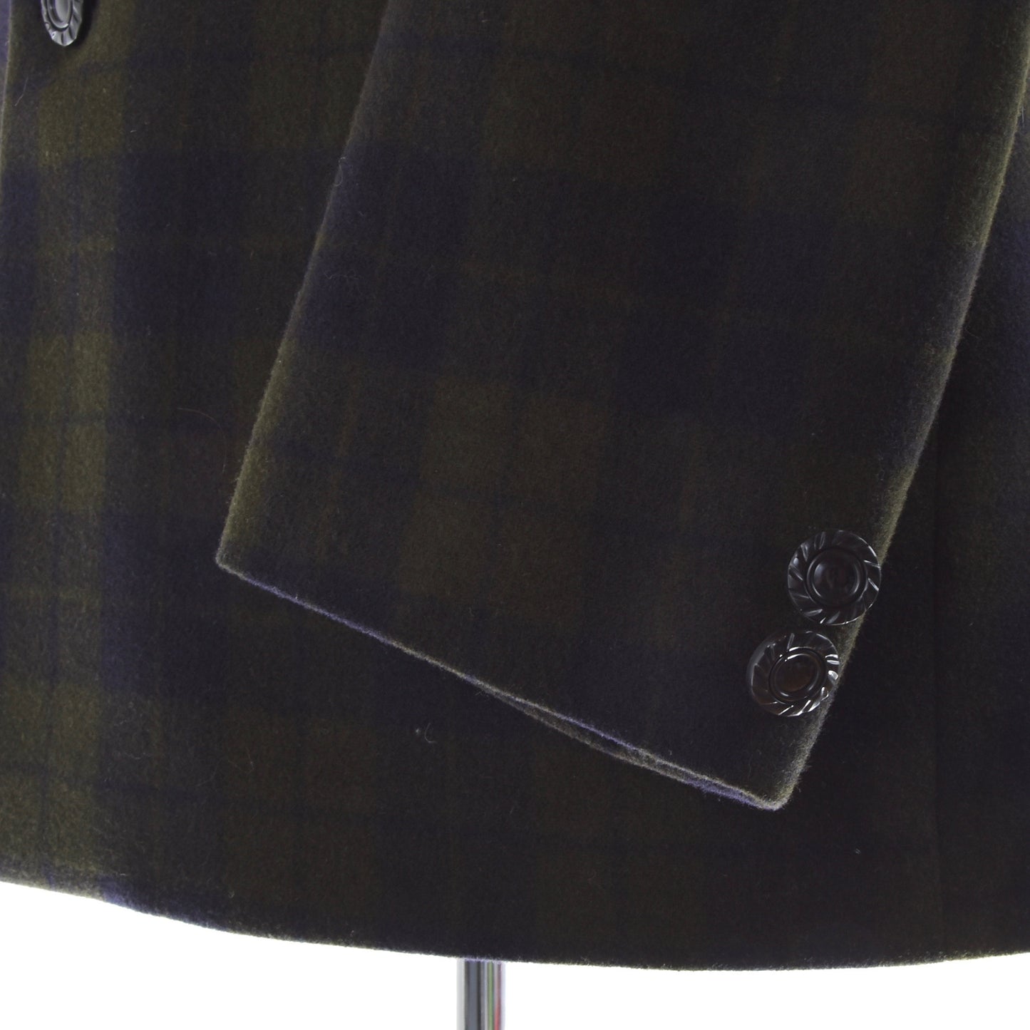 Handmade Wool Janker/Jacket - Navy/Green Plaid