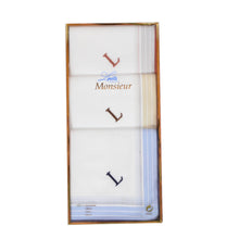Load image into Gallery viewer, Monogrammed Cotton Handkerchiefs/Pocket Squares - L