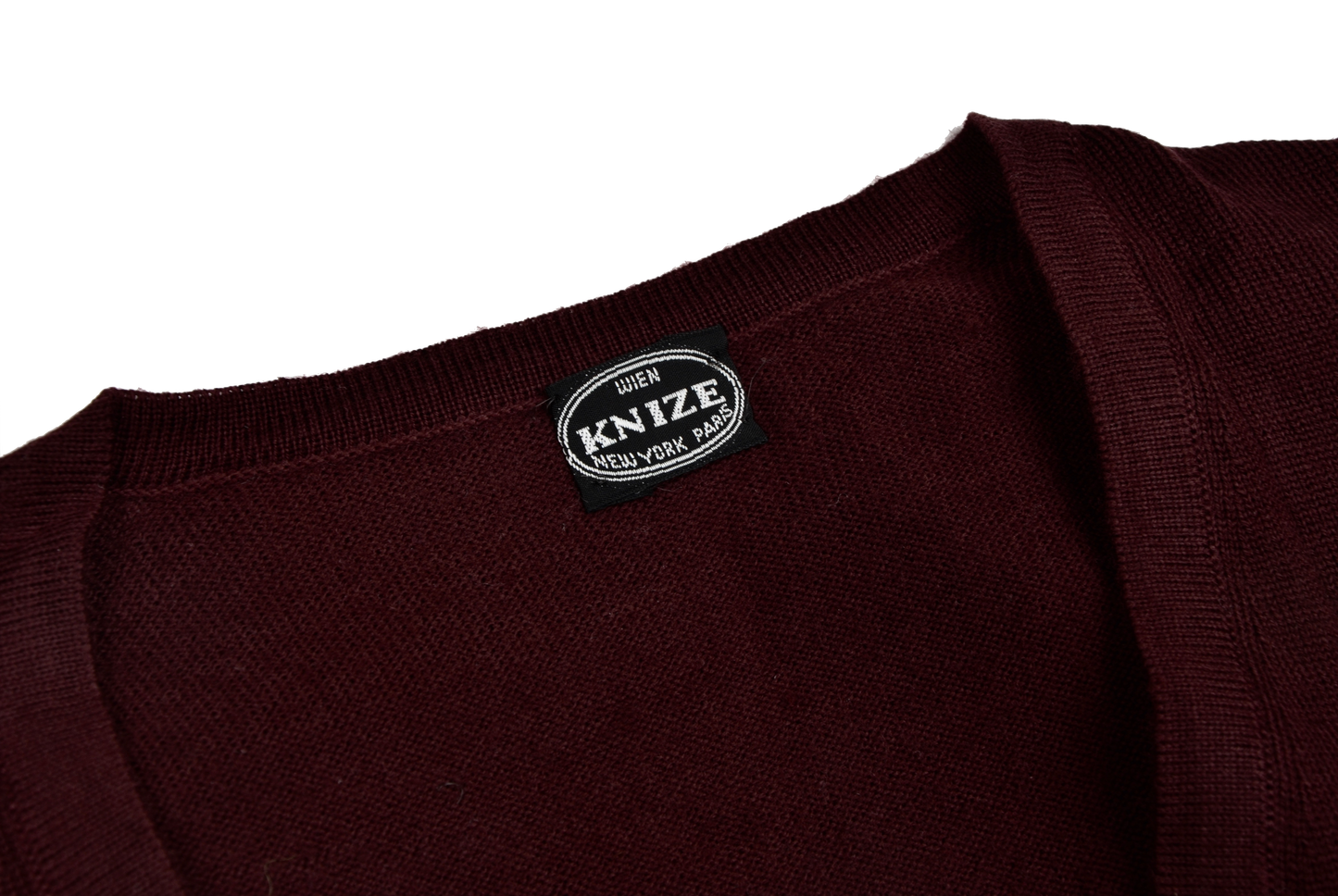 Knize Wien V-Neck Wool Sweater XL - Bordeaux