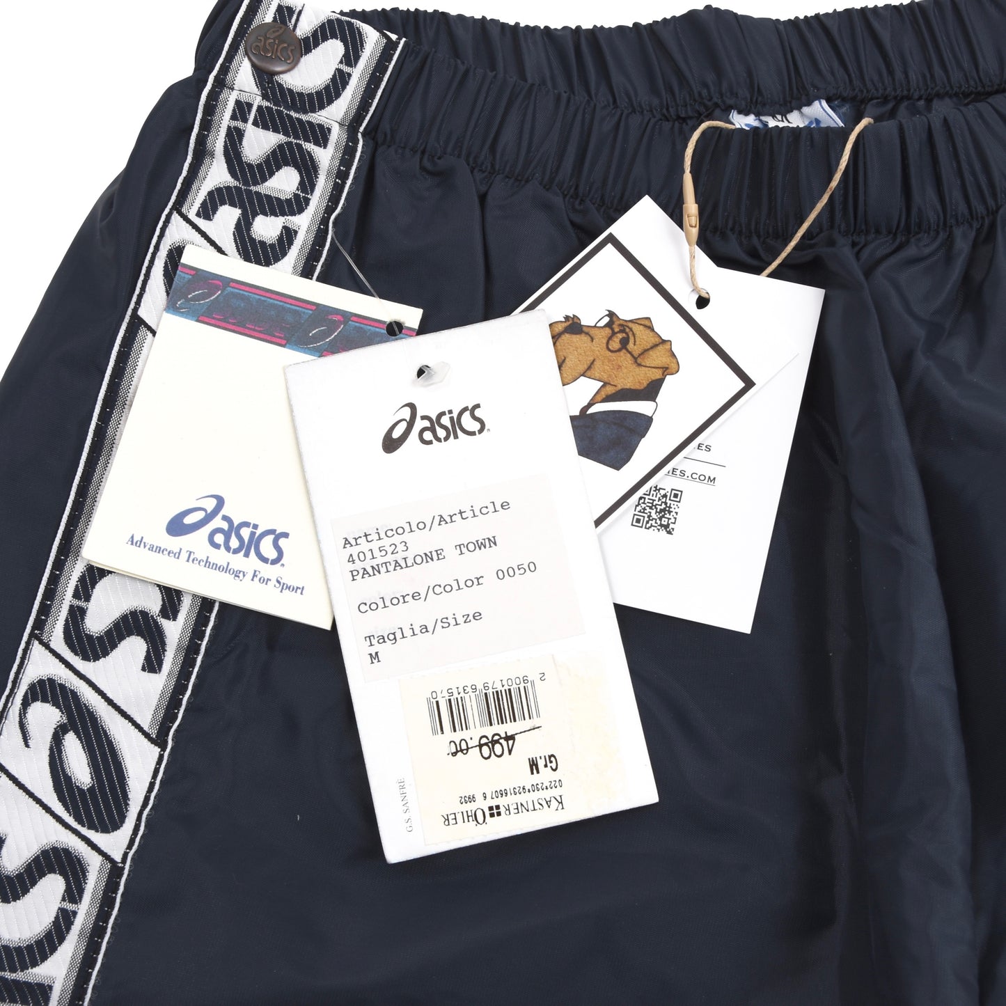 NOS Asics Nylon Warm Up Pants Size M - Navy Blue