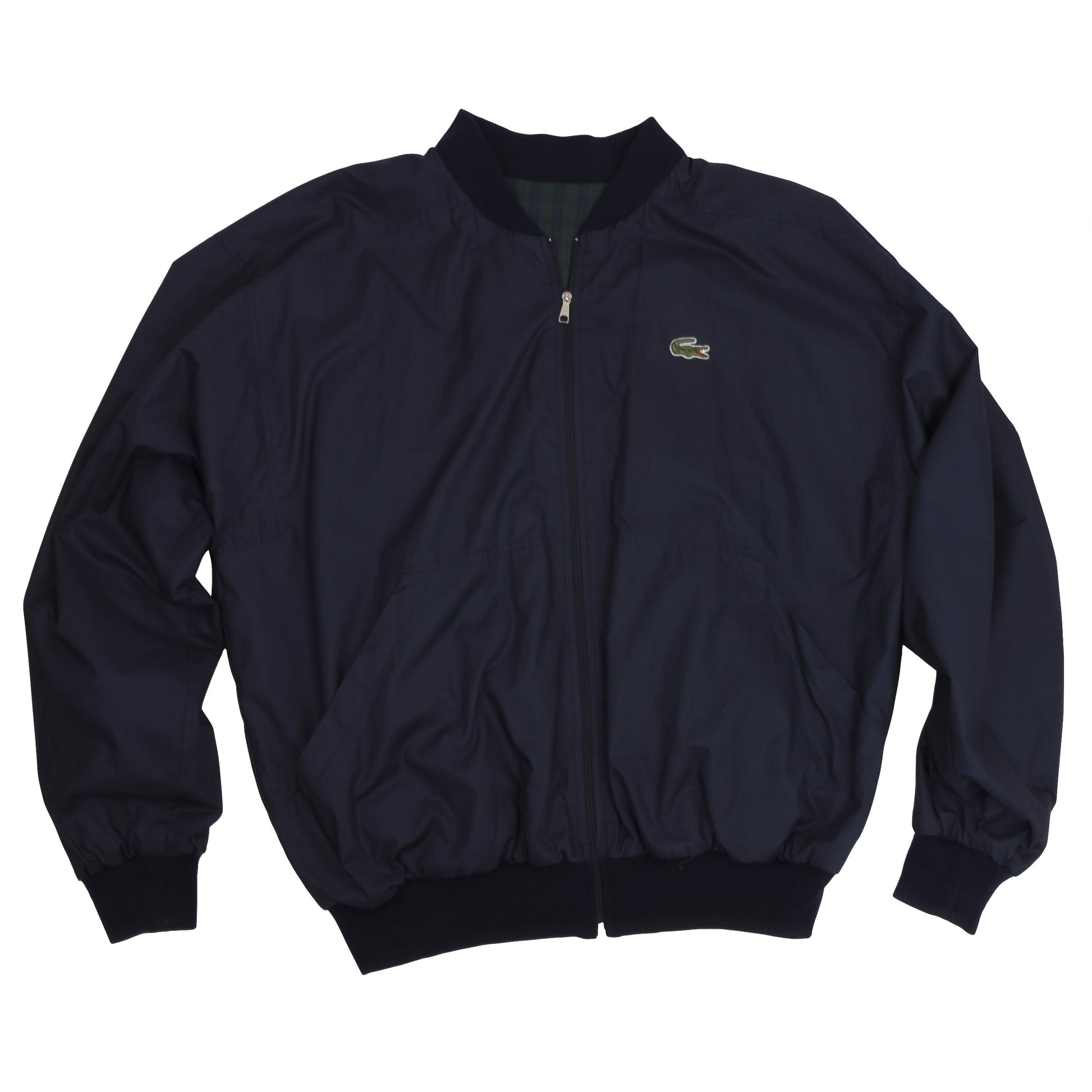 Vintage Lacoste Reversible Jacket Size Navy/Plaid