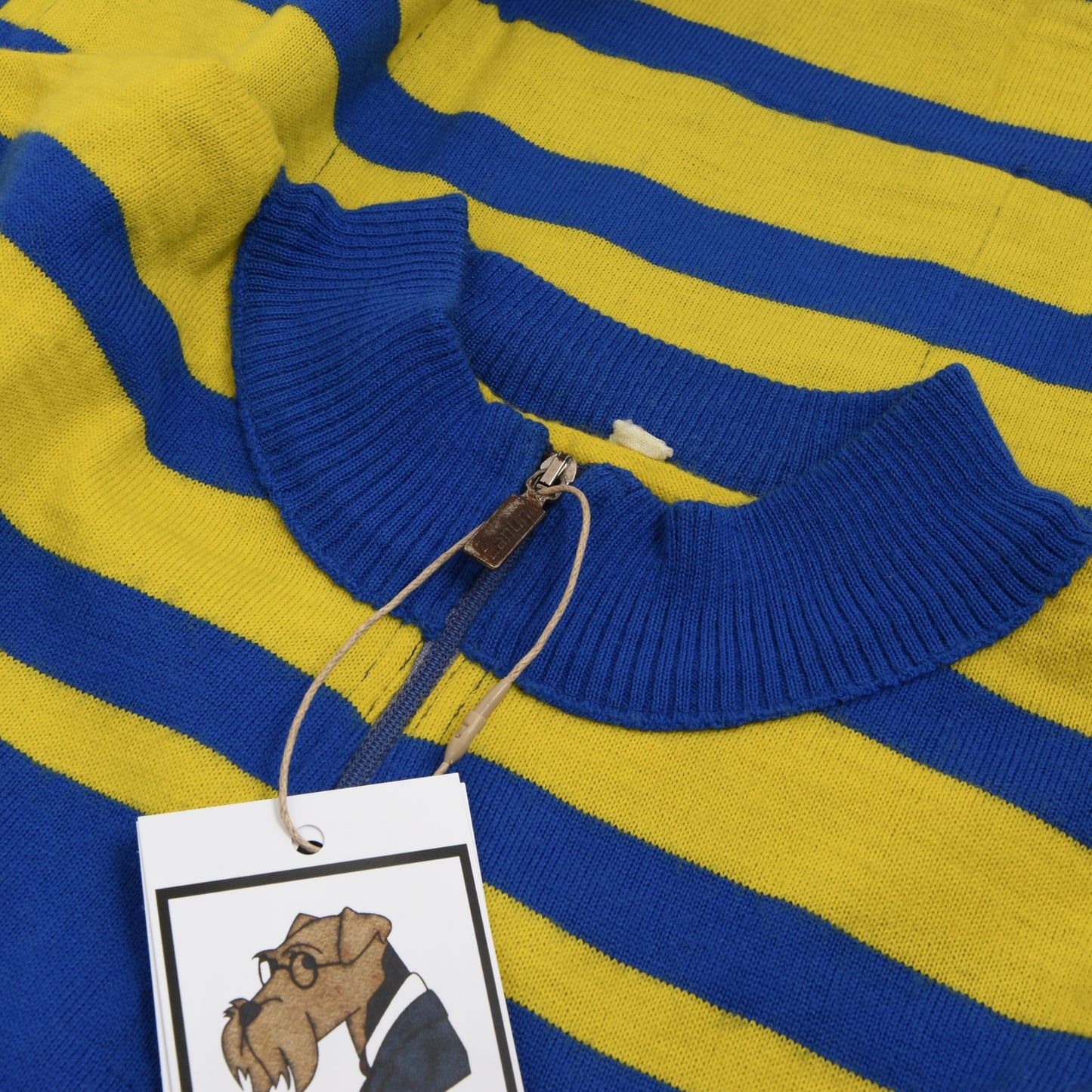 Vintage Wollmischung Pinarello Radtrikot - Blau &amp; Gelb
