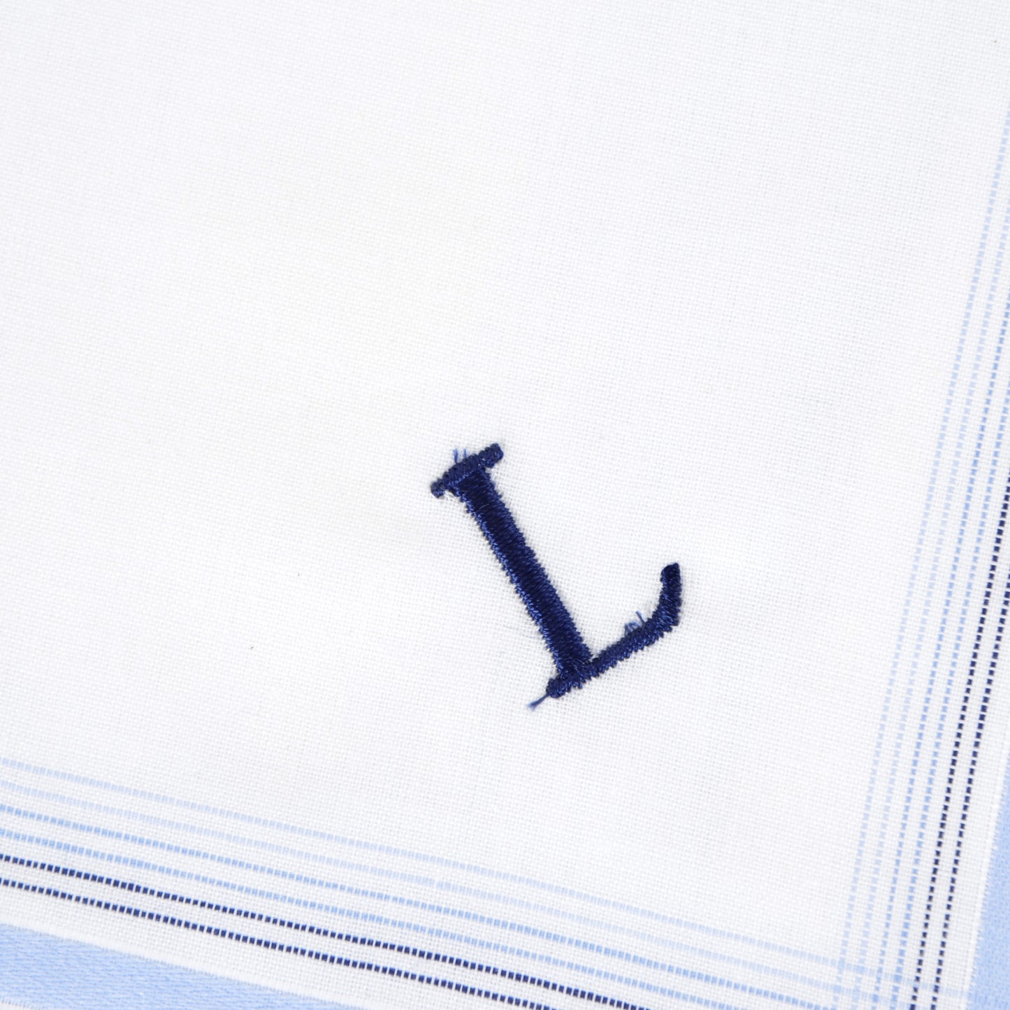 Monogrammed Cotton Handkerchiefs/Pocket Squares - L