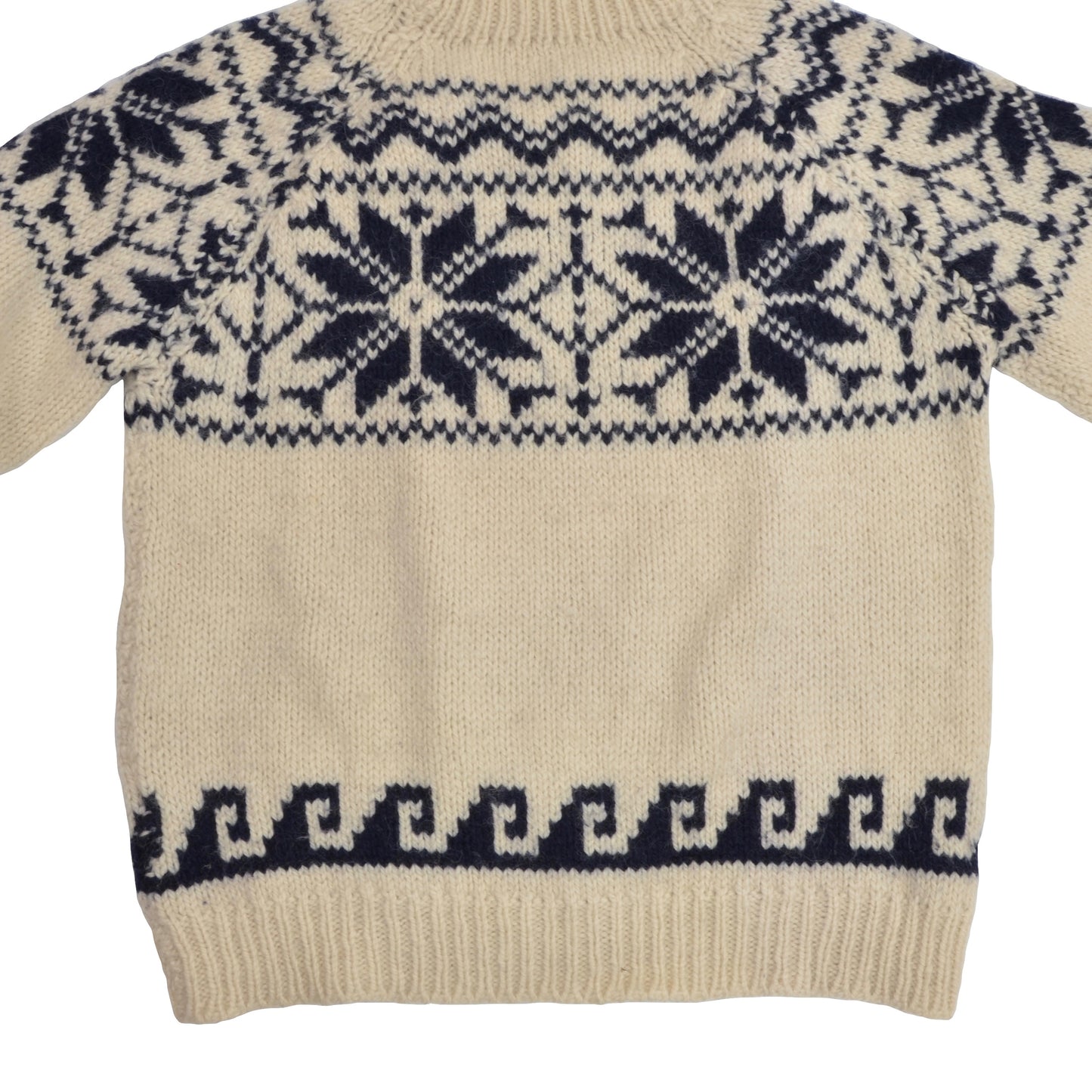 Thick Wool Snowflake Sweater Size L