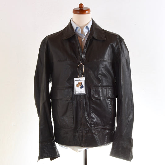 Z Zegna Leather Jacket Size 54/XL - Dark Brown