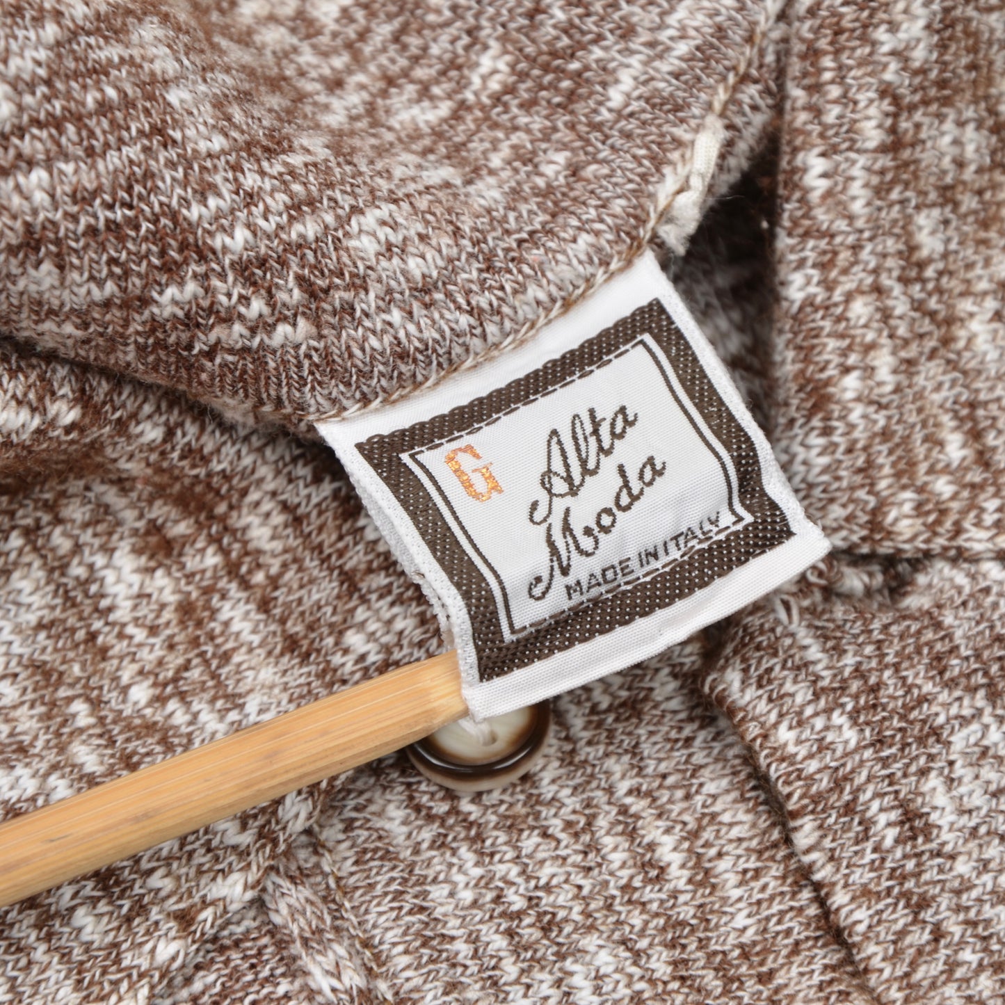 True Vintage 1960s Polo Shirt Wool Blend - Brown