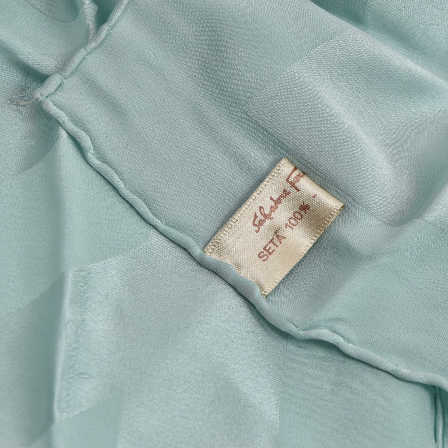 NOS Salvatore Ferragamo Silk Scarf - Aquamarine