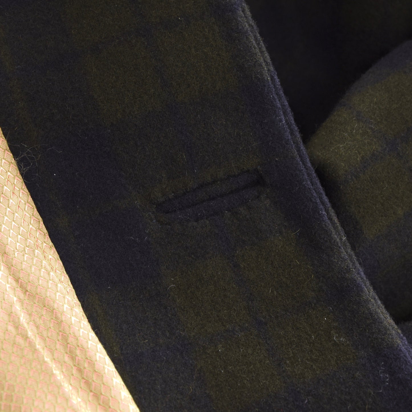 Handmade Wool Janker/Jacket - Navy/Green Plaid