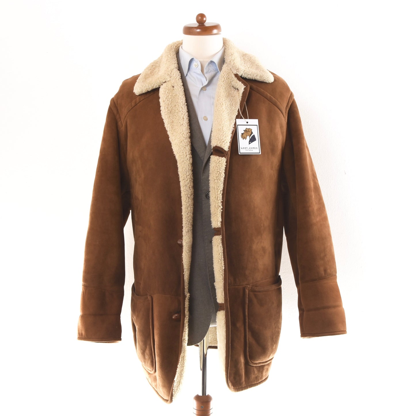 Original Shearling Spagnolo Coat Size 50 - Tobacco Brown