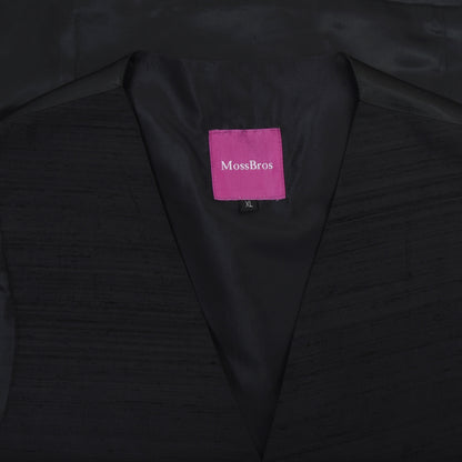 Moss Brothers Raw Silk Tuxedo Waistcoat/Vest Size XL - Black
