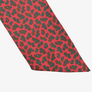 Ascot/Cravatte-Krawatte aus Seide – Rot mit grünem Paisleymuster