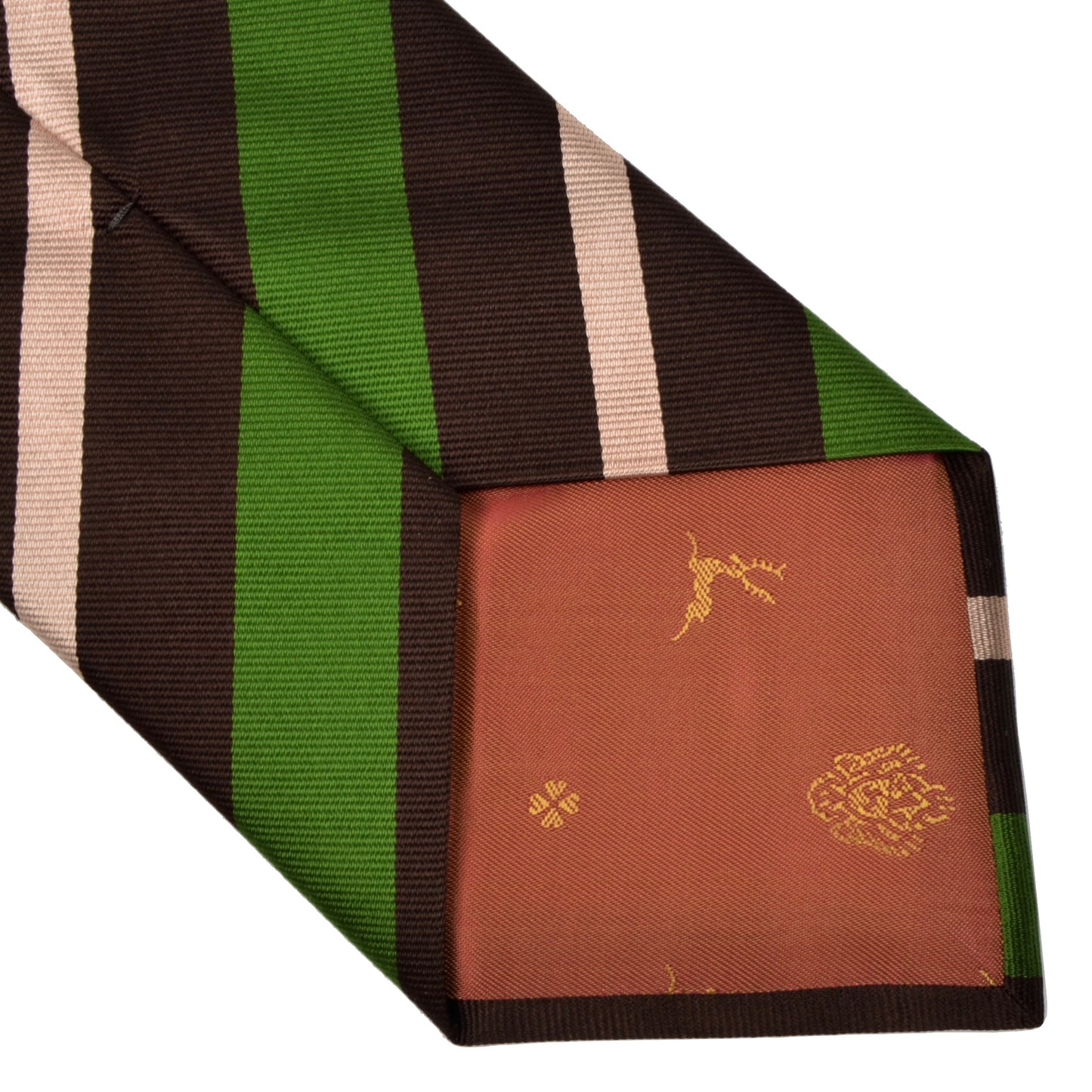 Kleidermanufaktur Habsburg Striped Silk Tie - Green, Brown, Beige