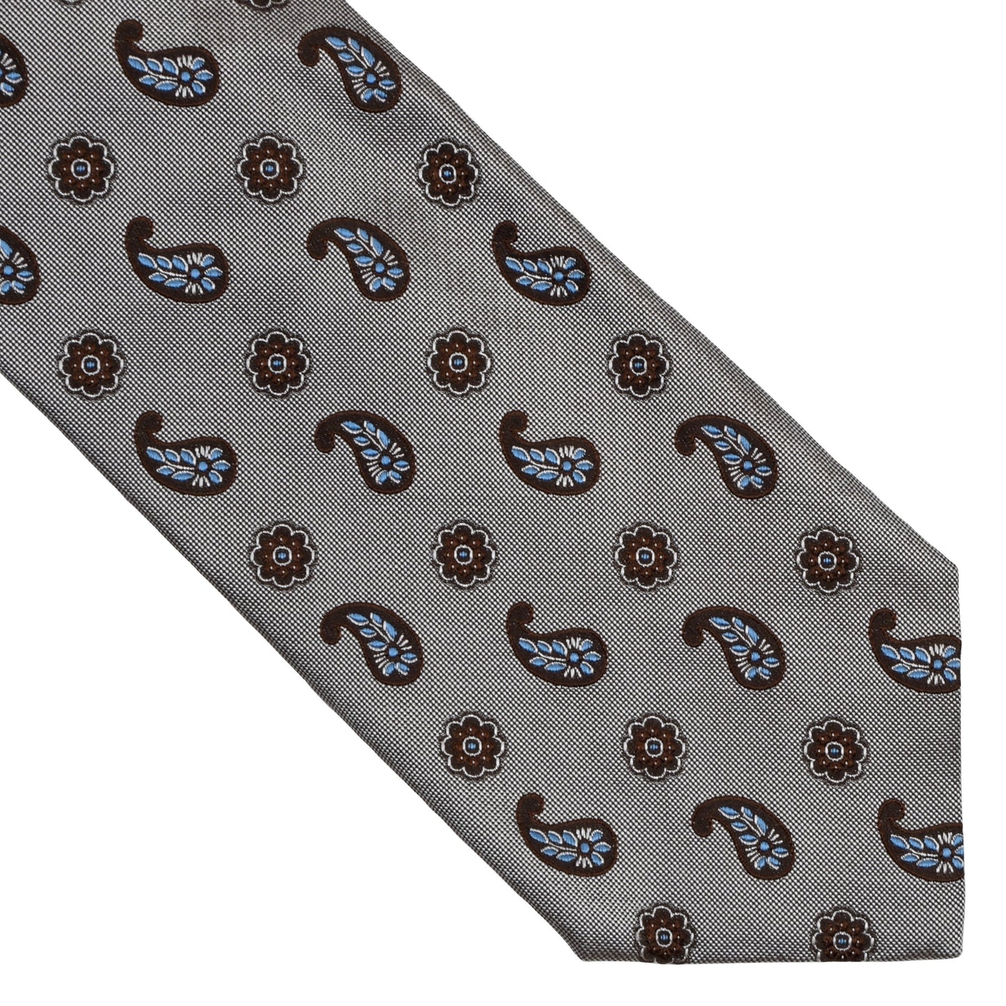 Ermenegildo Zegna Silk Tie - Grey/Silver Paisley