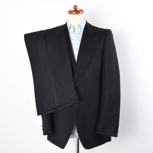 Vintage Wool/Mohair Peak Lapel Tuxedo Size 52 - Black