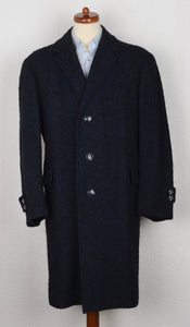 Handgefertigter Mantel mit Gürtel - Schwarz &amp; Blau