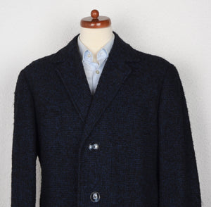 Handgefertigter Mantel mit Gürtel - Schwarz &amp; Blau