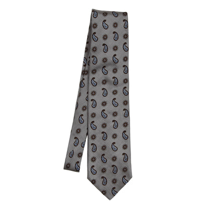 Ermenegildo Zegna Silk Tie - Grey/Silver Paisley