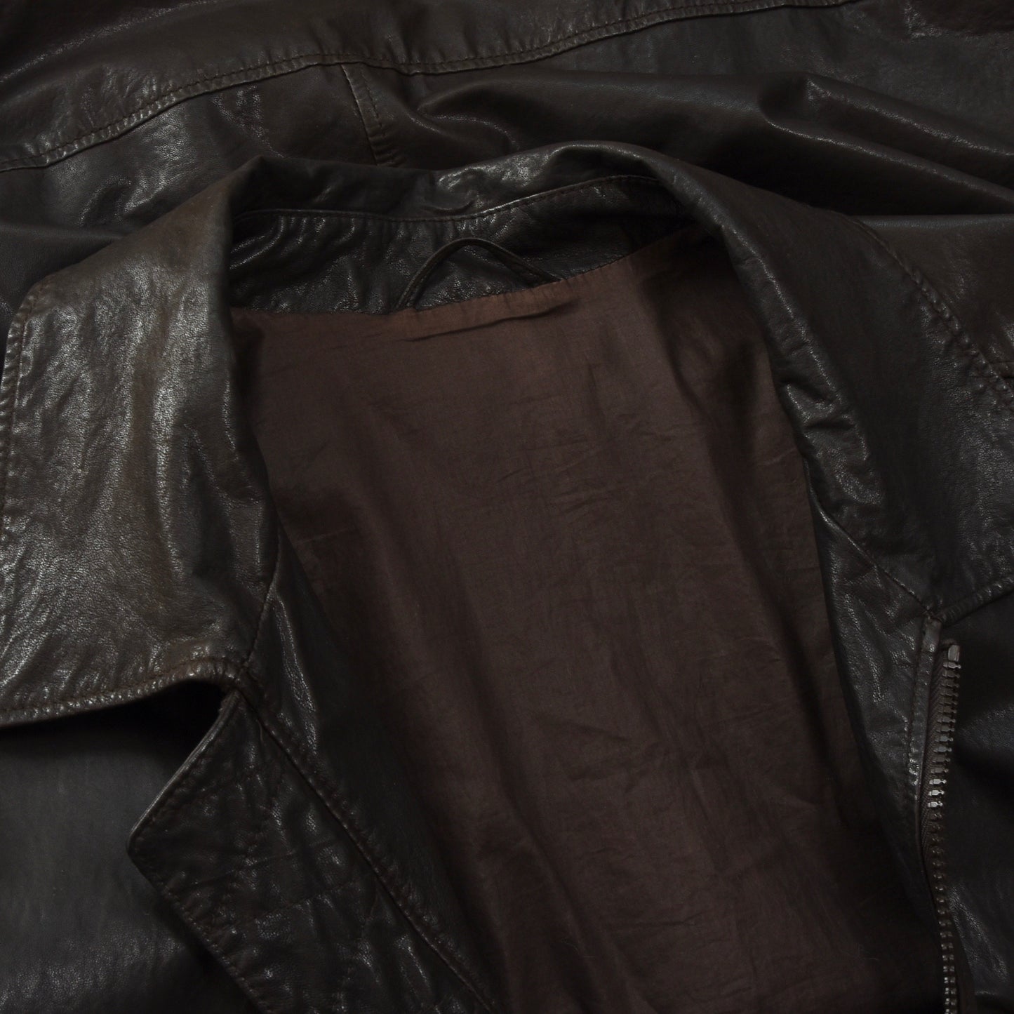 Z Zegna Leather Jacket Size 54/XL - Dark Brown