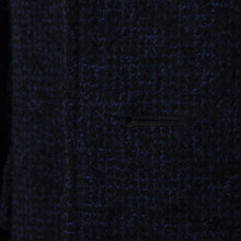 Laden Sie das Bild in den Galerie-Viewer, Handgefertigter Mantel mit Gürtel - Schwarz &amp; Blau