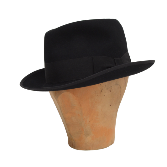 Dermotta Wien Vintage Fedora Hut Größe 56 - Schwarz