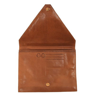 Envelope Style Leather Document Holder/Portfolio - Brown