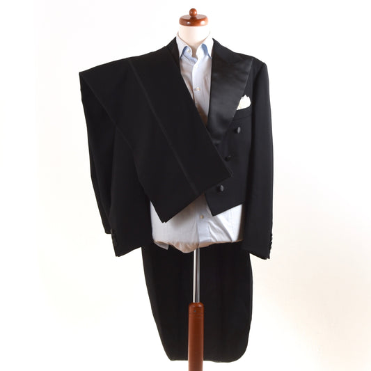 Handmade White Tie Tails - Black