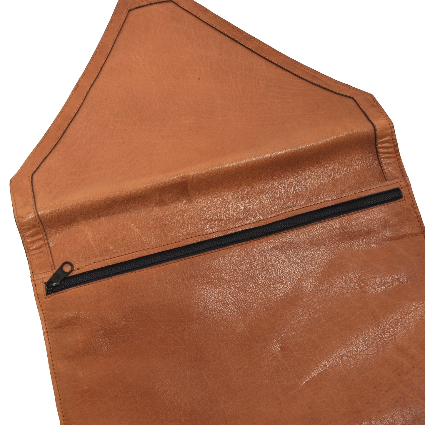 Envelope Style Leather Document Holder/Portfolio - Brown