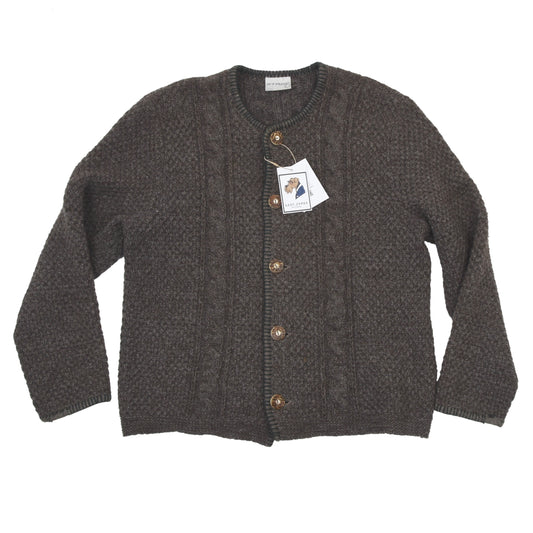 Stapf Austria Trachten Wool Cardigan Sweater Size 52 - Brown-Grey