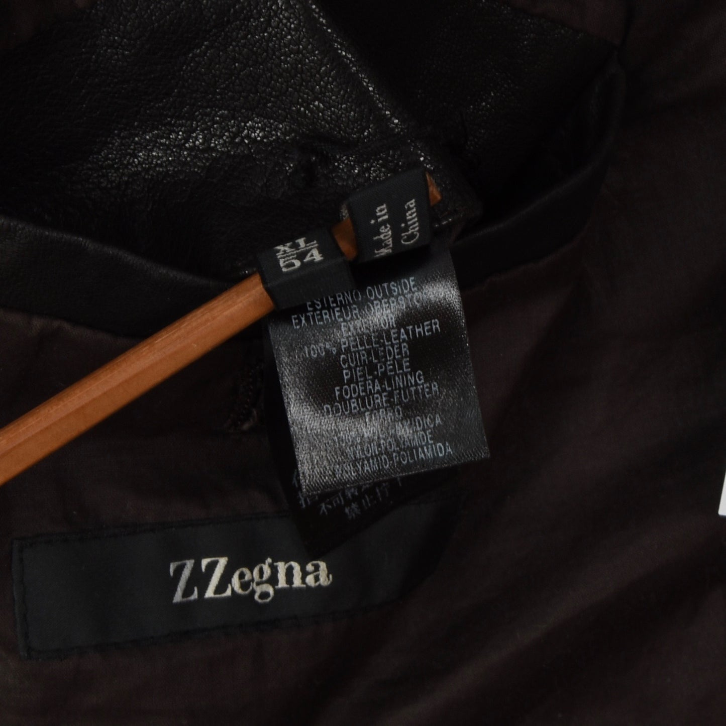 Z Zegna Leather Jacket Size 54/XL - Dark Brown