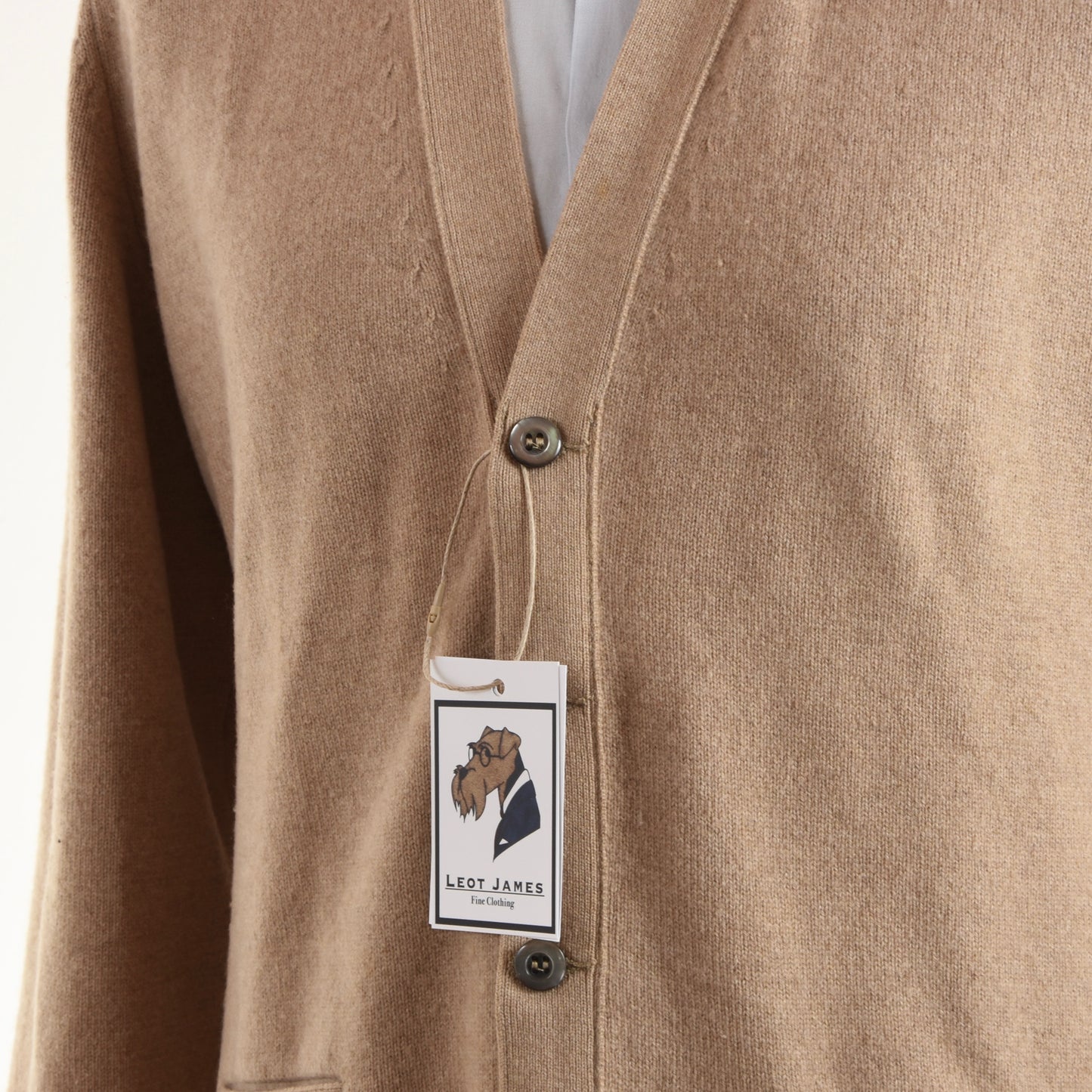 Coxmoore 100% Cashmere Cardigan Sweater Size 44"/112cm - Beige