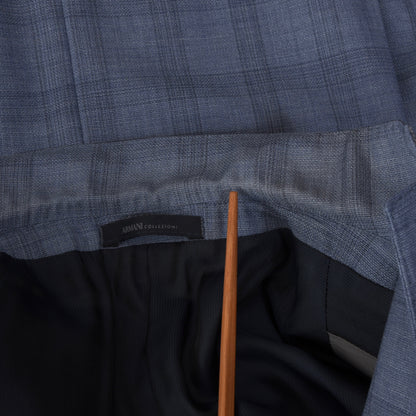 Armani Collezioni Wool Jacket Chest ca. 52cm - Blue Plaid