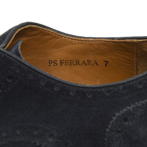 Prime Shoes Blue Suede Ferrara Wingtip Shoes