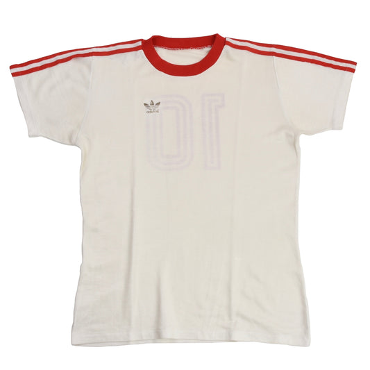 Vintage 80er Jahre Adidas Trikot #10 - weiß