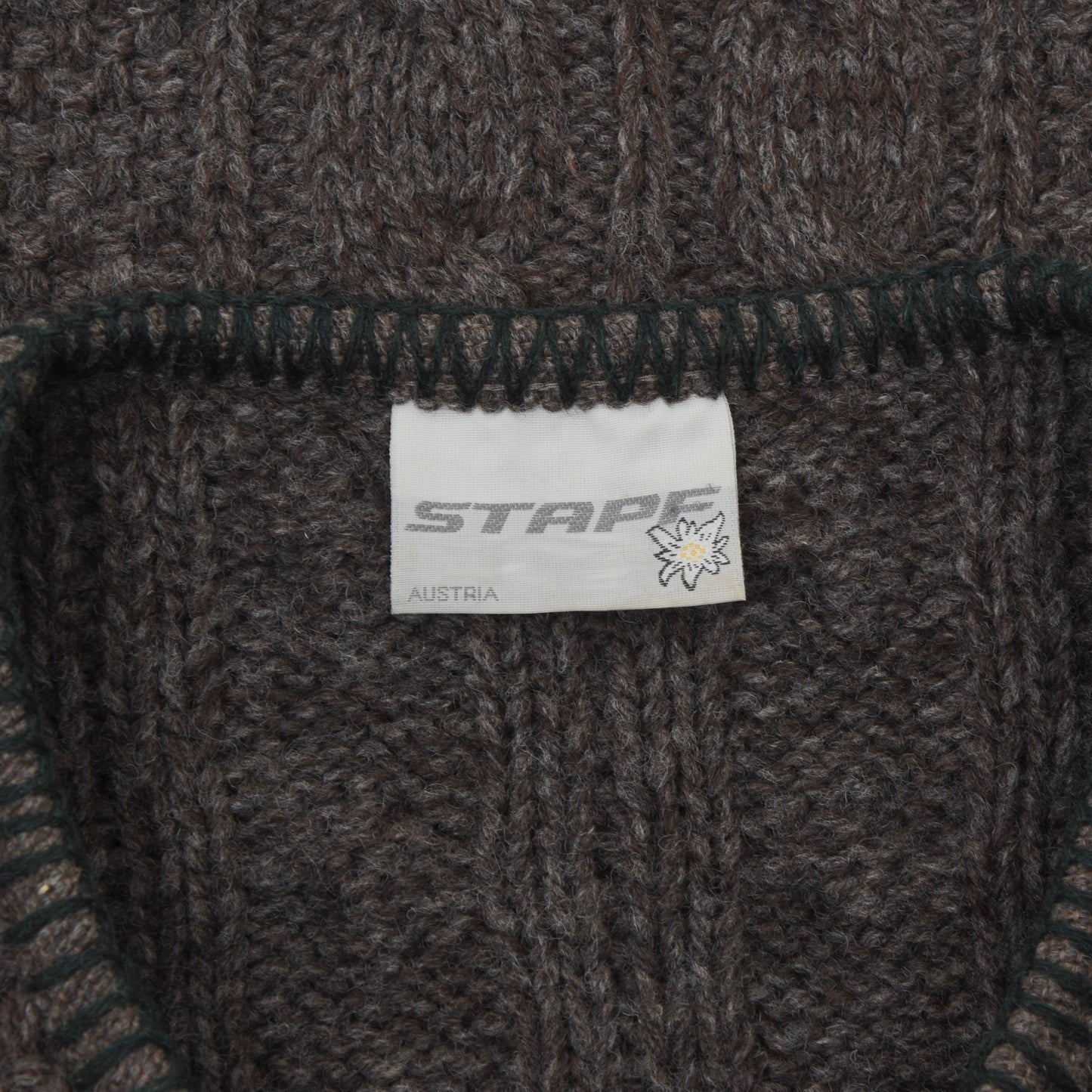 Stapf Austria Trachten Woll Cardigan Größe 52 - Braun-Grau
