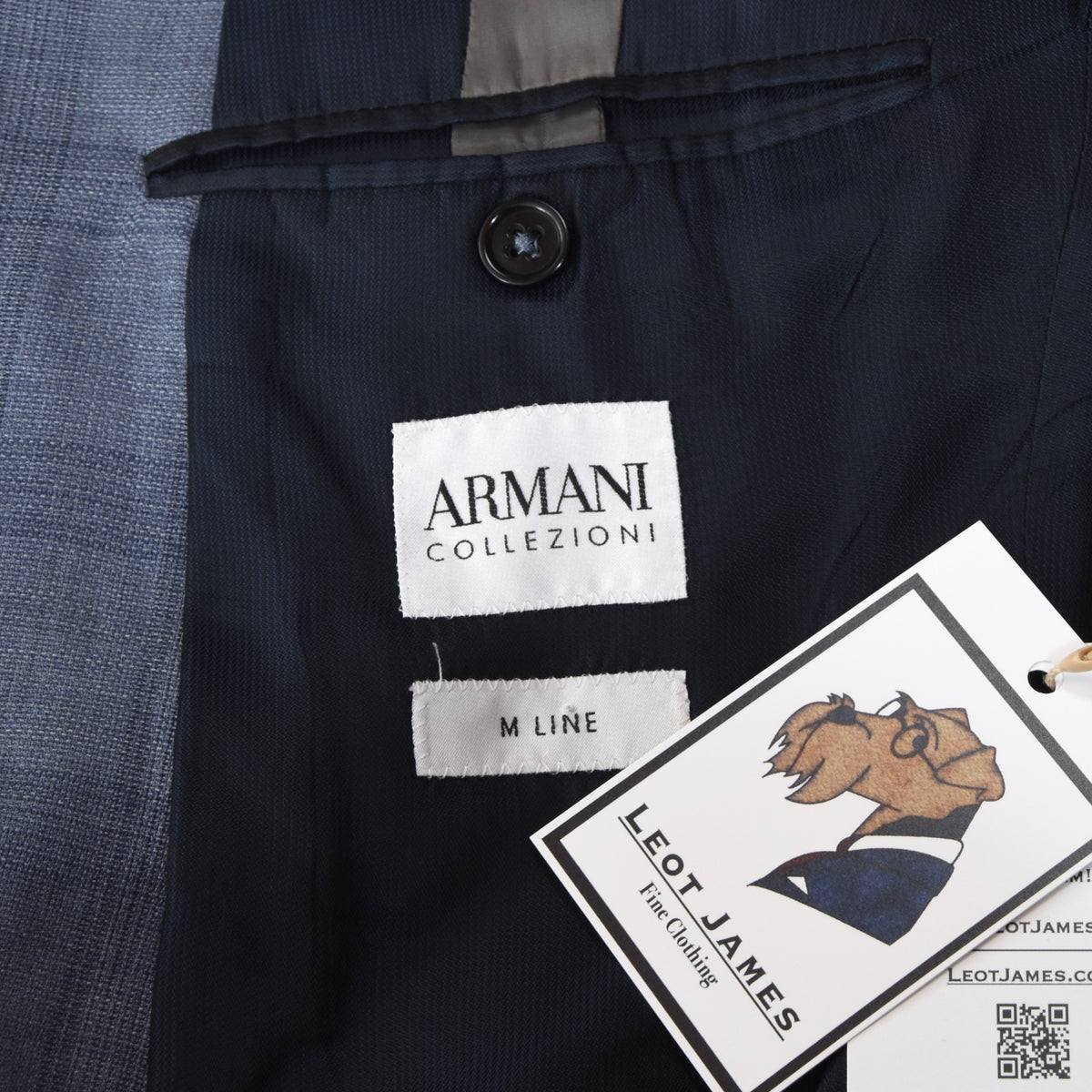 Armani Collezioni Wool Jacket Chest ca. 52cm - Blue Plaid