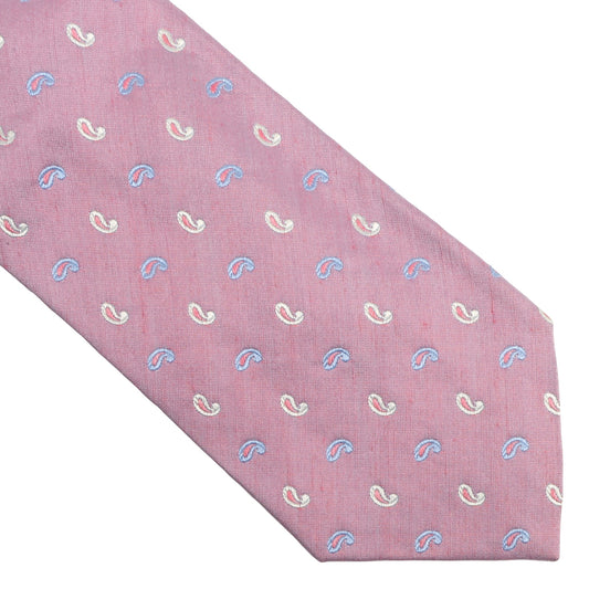 Etro Milano Silk Tie - Pink Paisley