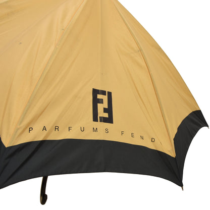 Vintage Fendi Parfums Umbrella - Black & Gold