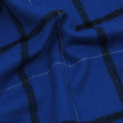 Johnstons of Elgin Schal 100% Wolle Länge 139 cm - Blau Kariert