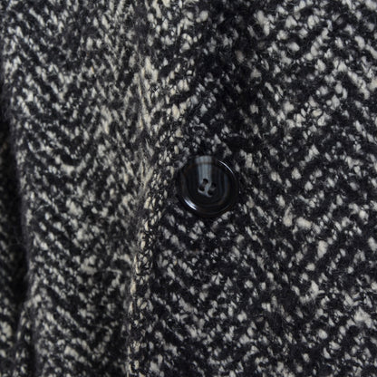 Handmade Belted Holsten Tweed Overcoat - Black & White