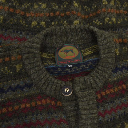 Jagdhund Wolle Strickjacke Größe 48 - Fair Isle