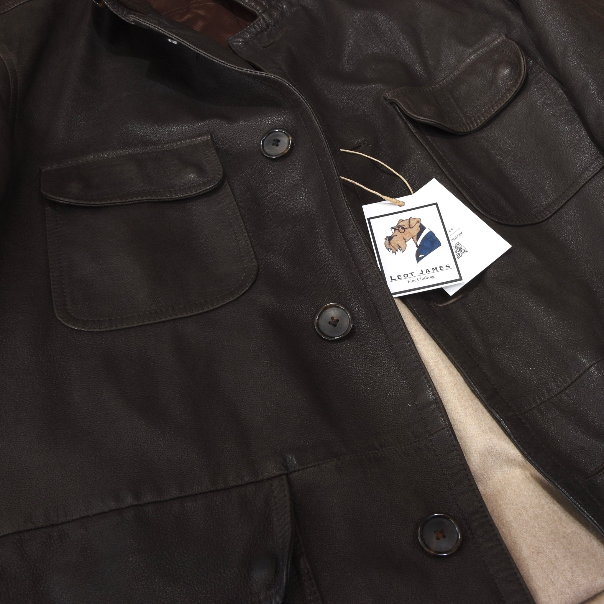 Enrico Mandelli Leather Jacket + Cashmere Lining - Brown – Leot James