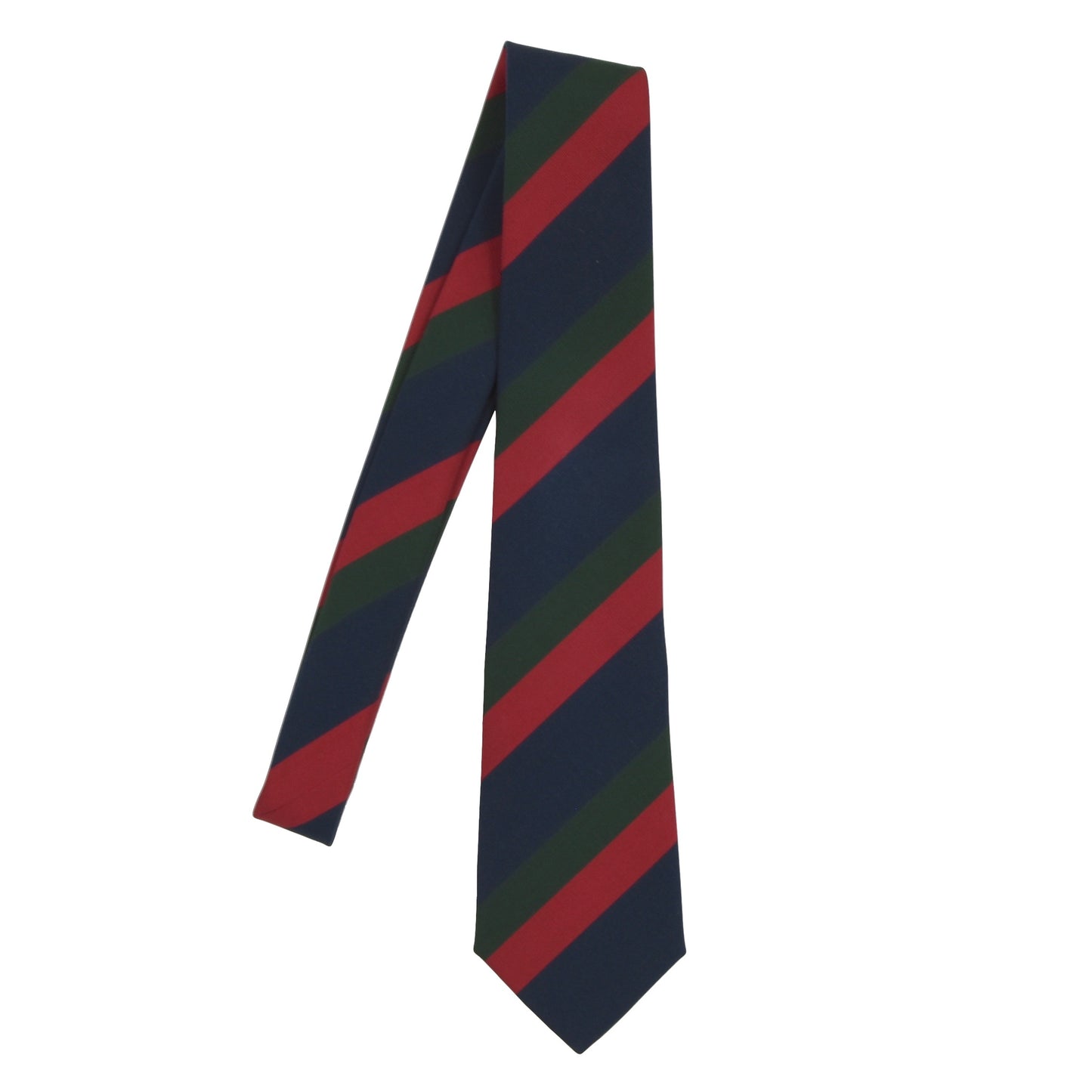 Atkinsons Krawatte aus irischer Popeline, Wolle/Seide, blau/grün/rot gestreift