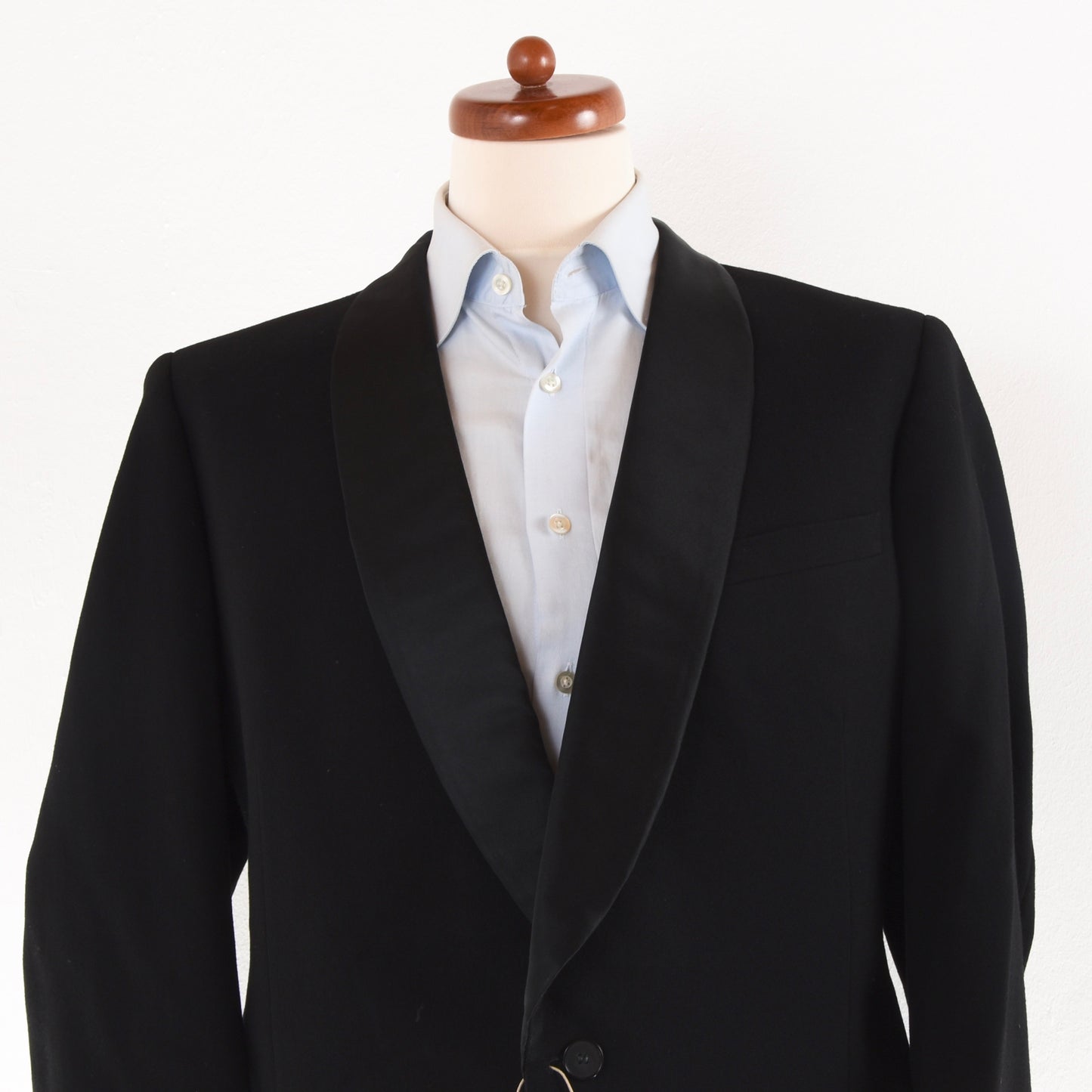 Vintage Handmade Bespoke Wool Shawl Lapel Tuxedo - Black