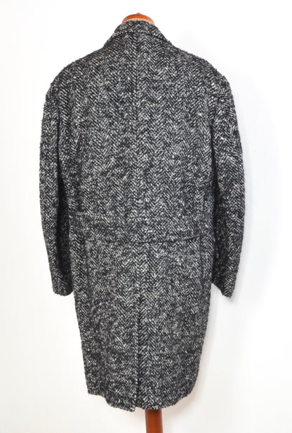 Handgefertigter Gürtel Holsten Tweed Mantel - Schwarz &amp; Weiß