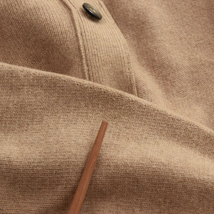 Coxmoore Strickjacke aus 100 % Kaschmir, Größe 44"/112 cm – Beige