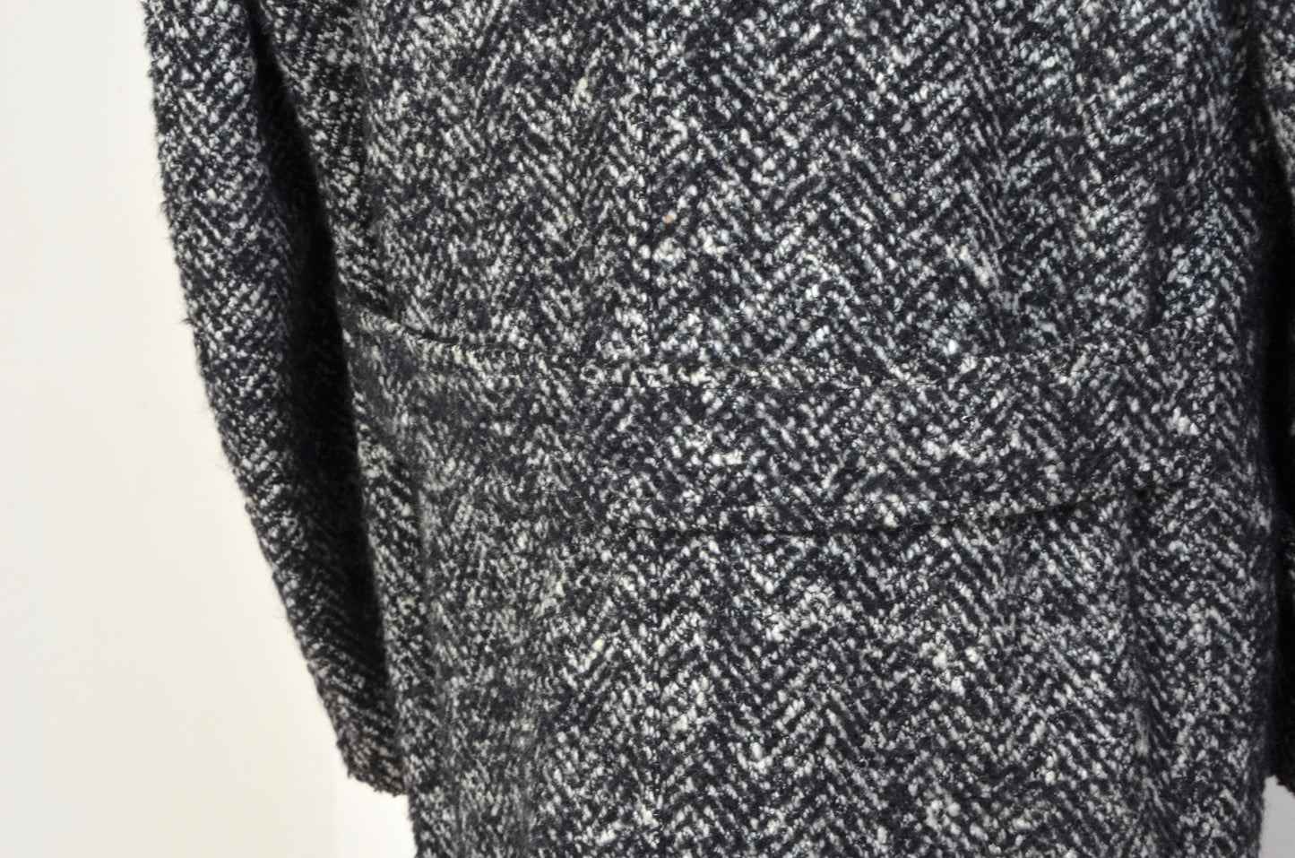 Handgefertigter Gürtel Holsten Tweed Mantel - Schwarz &amp; Weiß