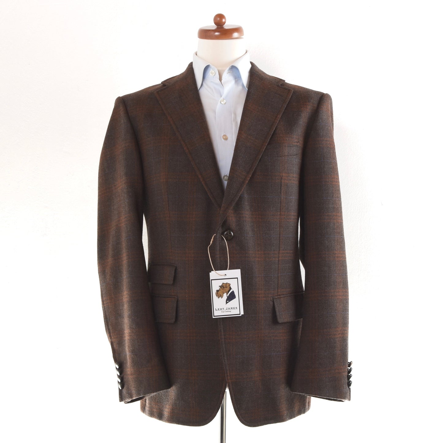 Baldessarini Wolljacke Größe 52 - Braun/Orange Windowpane