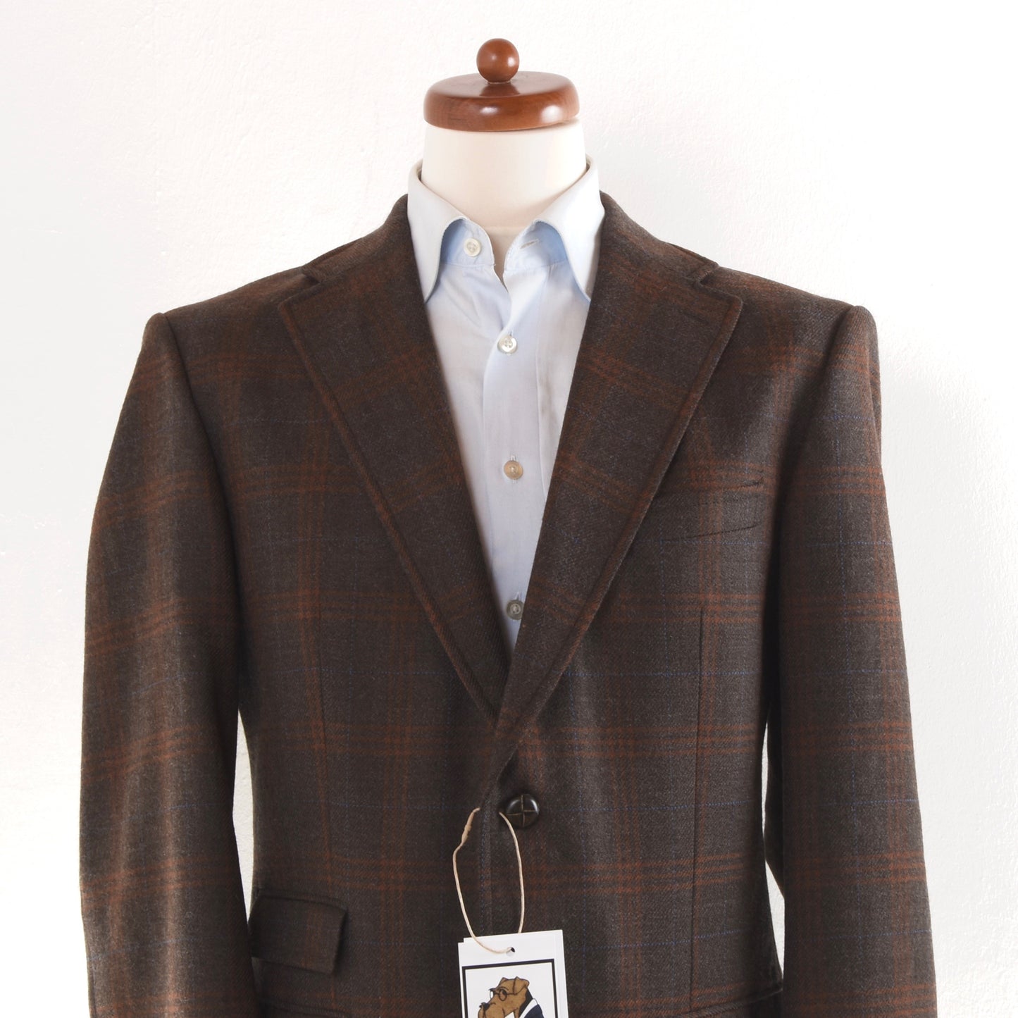 Baldessarini Wolljacke Größe 52 - Braun/Orange Windowpane