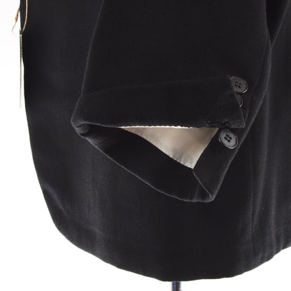 Vintage handgemachte maßgeschneiderte Wolle Schal Revers Smoking - schwarz